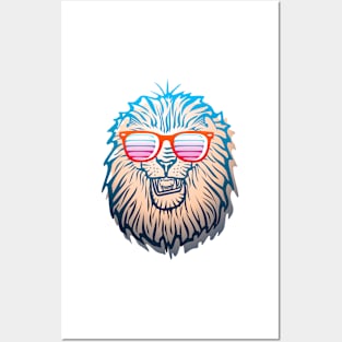 lion having a party Posters and Art